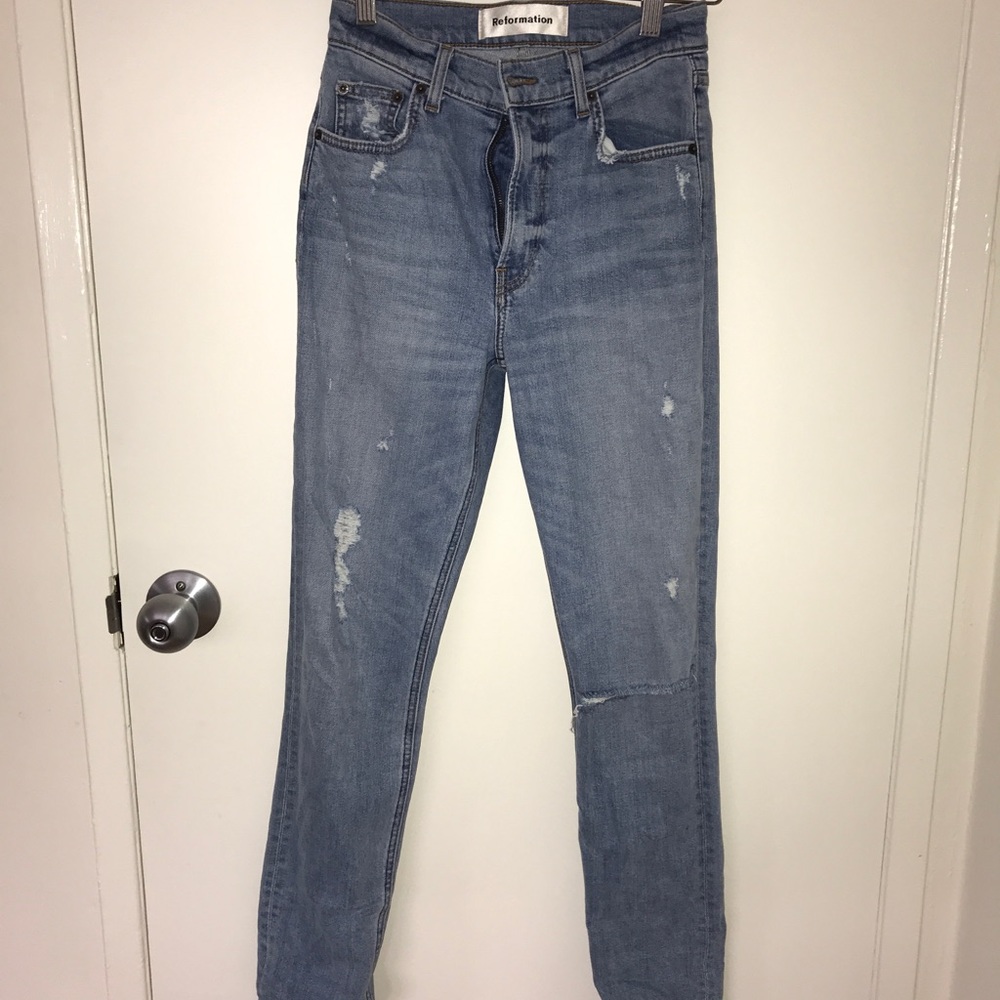 Reformation high-rise skinny jean, light wash, 24